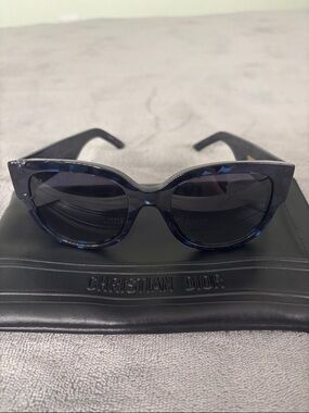 Dior Women's Navy Tortoiseshell Cat-Eye Sunglasses